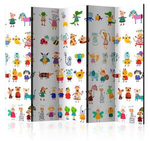 Artgeist Paravan Cartoon Pets I, 5-Delni, Dvostranski