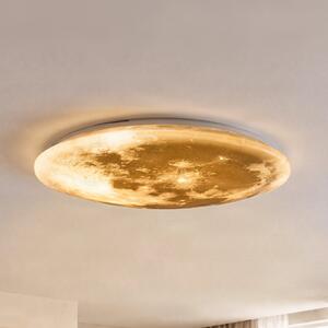 Trio Lighting LED stropna svetilka Lunar z daljinskim upravljalnikom 60cm, zatemnjen, Bela, Dnevna soba / jedilnica, Plastika, Sodobni