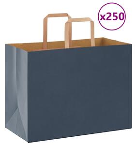 VidaXL Papirnate vrečke 250 kosov z ročaji modra 32x17x25 cm