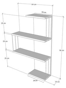 Bela/naravna večnivojska polica v borovem dekorju 64 cm Cambel – Kalune Design