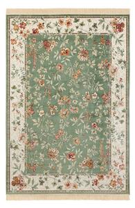 Zeleno-kremno bela viskozna preproga 95x140 cm Oriental – Nouristan