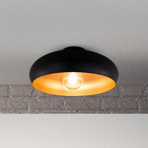 B.K. Licht Stropna svetilka Zoe, črno-zlata, kovina, E27, zatemnjen, Črna, Dnevna soba / jedilnica, Kovina, Sodobni