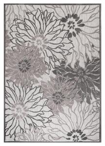 PREPROGA ZA ZUNANJO UPORABO Floral 80/150 cm tkano siva, svetlo siva
