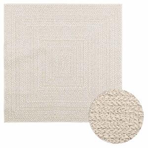 VidaXL Rug "ZIZUR" Cream 120x120 cm Juta videz Notranje in zunanje