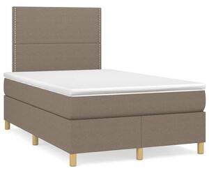 VidaXL Box spring postelja z vzmetnico taupe 120x190 cm blago