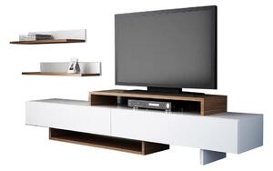 Televizijski komplet v beli in naravni barvi 180x40 cm Nirvanas - Furny Home