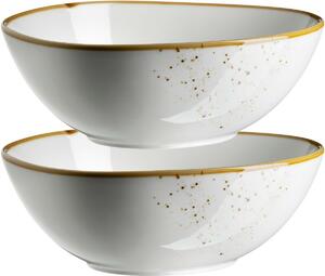 Mäser 2-delni set ovalnih skled Pintar Bele rjavepike 22 x 19 cm