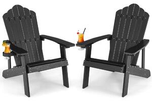 2 x vrni stol Adirondack, črne barve