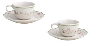 Komplet 2 porcelanastih skodelic za kavo Brandani Nonna Rosa