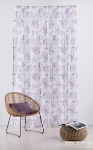 Bela/vijolična prosojna zavesa 300x260 cm Elsa – Mendola Fabrics