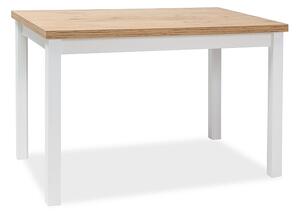 Bela jedilna miza z desko v dekorju hrast lancelot ADAM 100x60