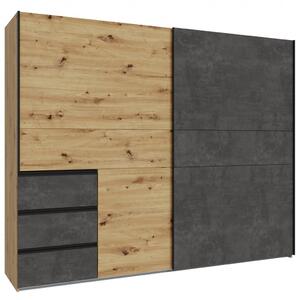 Garderobna omara WINN 2 W2QS52331 (hrast/temno siva)