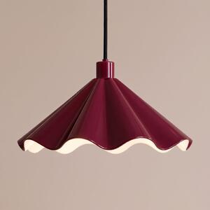 Lindby viseča svetilka Lilliet, Ø 34 cm, temno rdeča, kovina, E27, zatemnjen, Rdeča, Dnevna soba / jedilnica, Kovina, Sodobni