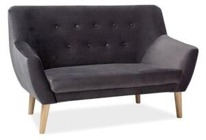 Temno siva dvosedna zofa NORDIC VELVET