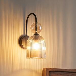 TK Lighting Stenska svetilka Sophia, konjak/črna, steklo, višina 33,5 cm, E14, zatemnjen, Siva, Dnevna soba / jedilnica, Steklo