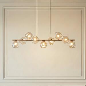 TK Lighting Visoka svetilka Lava, bež, 9-žarilna, steklo, dolžina 116 cm, G9, zatemnjen, Bež, Dnevna soba / jedilnica, Steklo