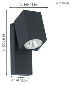 Eglo 96286 - LED zunanja stenska svetilka SAKEDA LED/5W/230V IP44