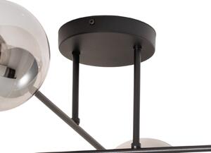 EMIBIG LIGHTING Stropna svetilka Glassy, črna/grafitna, 75 x cm, 4-kraka, zatemnjen, Črna, Dnevna soba / jedilnica, Steklo, Sodobni