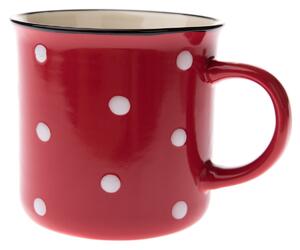 Keramični vrč Polka dot 470 ml, rdeč