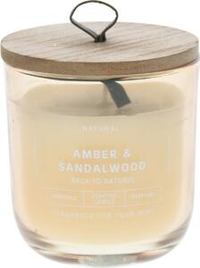 Svíčka ve skle Back to natural, Amber & Sandalwood, 250 g