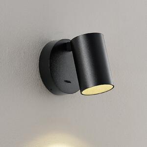 Deko-Light CAN TILT stenski reflektor, črn, Ø 10 cm kovinsko stikalo GU10, Črna, Dnevna soba / jedilnica, Aluminij, Okrogla stena