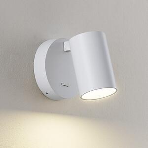 Deko-Light CAN TILT stenska svetilka, bela, Ø 10 cm, kovinska, stikalo, GU10, Bela, Dnevna soba / jedilnica, Aluminij, Okrogla stena