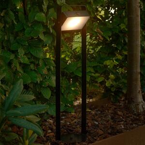 Nordlux Solarna LED luč za pot Saulio, črna, aluminij, IP44, Črna, Aluminij, Sodobni