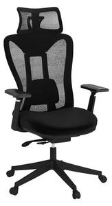 Ergonomski pisarniški stol z nastavljivo ledveno oporo in naslonom za glavo ter 3D naslon za roke