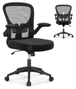 Ergonomski pisarniški stol z zložljivimi nasloni za roke, nastavljivo ledveno oporo in funkcijo zibanja