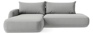 Svetlo siva raztegljiva kotna sedežna garnitura (levi kot/z ležalnikom) Hale – Makamii