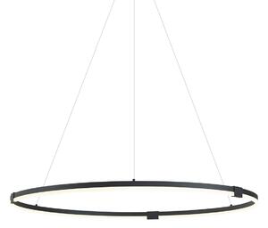 Dizajnerska viseča svetilka črna 120 cm vklj. LED s 3-stopenjskim zatemnjevanjem - Anello