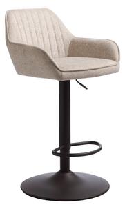 Bež oblazinjen barski stol z nastavljivo višino/z nasloni za roke (višina sedeža 65 cm) Nolan – Unique Furniture
