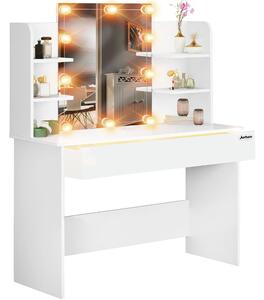 Toaletna mizica LUCIA z osvetlitvijo, 108x40x140cm, bela