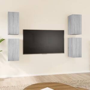 VidaXL TV omarica 4 kosa siva sonoma 30,5x30x60 cm konstruiran les