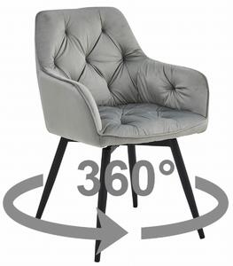 Vrtljiv jedilni stol JORK360 VELVET, svetlo siv