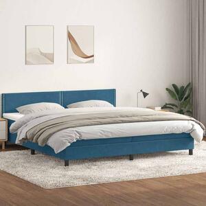 VidaXL Box Spring postelja z vzmetnico Temno modra 200x220 cm žamet