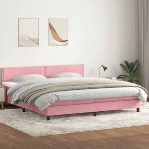 VidaXL Box Spring postelja z vzmetnico Pink 200x220 cm žamet