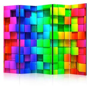 Artgeist Paravan Colourful Cubes I, 5-Delni, Enostranski