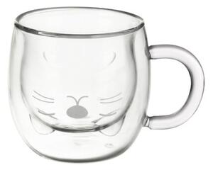 Orion Mug z dvojno steno iz stekla Cat, 300 ml