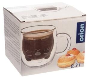 Orion Mug z dvojno steno iz stekla Cat, 300 ml