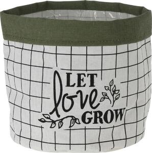 Tekstilna prevleka za lonec Let Love Grow, 20 x 18cm, temno zelena