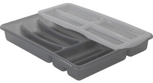 Siv plastični organizator za predal 39 x 32 cm Basic Plus - Rotho