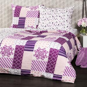 4Home Posteljnina iz krepa, Patchwork violet, 140 x 200 cm, 70 x 90 cm