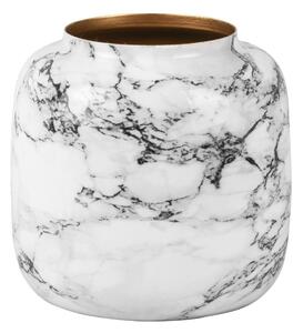 Črno-bela železna vaza PT LIVING Marble, višina 19,5 cm