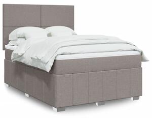 VidaXL Box spring postelja z vzmetnico taupe 160x200 cm blago