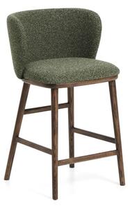 Temno zelen oblazinjen barski stol (višina sedeža 65 cm) Ciselia – Kave Home