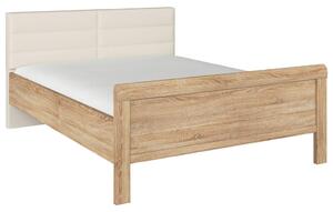 POSTELJA 180 cm x 200 cm , leseni material barve šampanjca, hrast sonoma