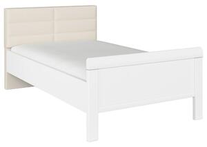 POSTELJA 100 cm x 200 cm , leseni material bela, barve šampanjca