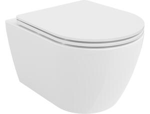 Mexen Carmen wc školjka Rimless s počasnim zapiranjem slim, duroplast, belo sijaj - 30880300
