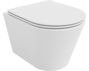 Mexen Rico WC školjka Rimless s pokrovom slim s počasnim spuščanjem, duroplast, mat bela - 30724001